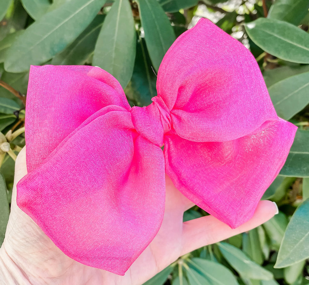Pink - Handmade Fabric Bow Hair Clip 29