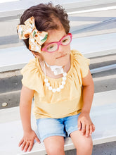 Fall Sunflower Hand Tied Fabric Bow Headband | Hair Clip