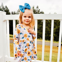 Neon Blue Liverpool Fabric Bow Headband | Hair Clip