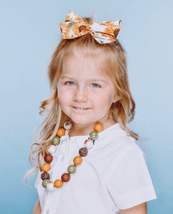 Fall Sunflower Hand Tied Fabric Bow Headband | Hair Clip