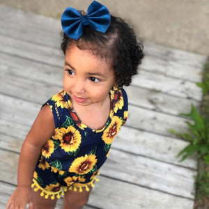 Blue Velvet Bow Headband | Hair Clip