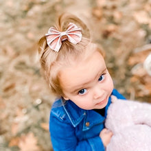 Metallic Soft Pink Faux Leather Bow Headband | Hair Clip