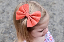Fall Orange Velvet Bow Headband | Hair Clip