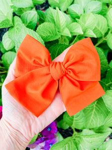 Halloween Orange Bow Headband | Hair Clip