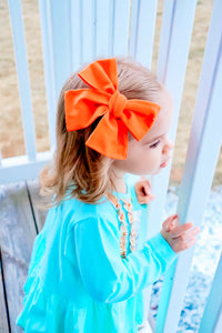 Halloween Orange Bow Headband | Hair Clip