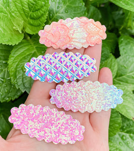 Pinks & Corals SET OF 4 Snap Clips