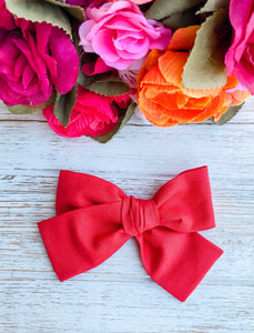 Red Petite Hand Tied Bow