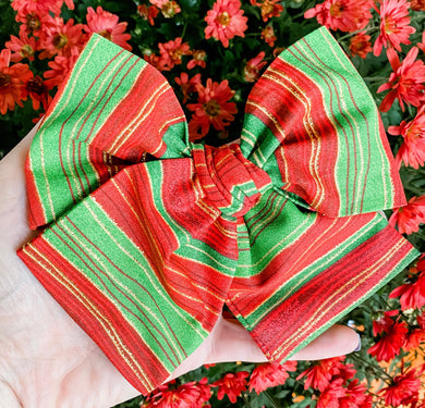 Tinsel Town Hand Tied Fabric Bow Headband | Hair Clip
