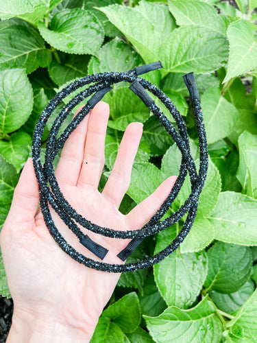 Black Glitter Headband