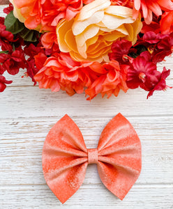 Fall Orange Velvet Bow Headband | Hair Clip