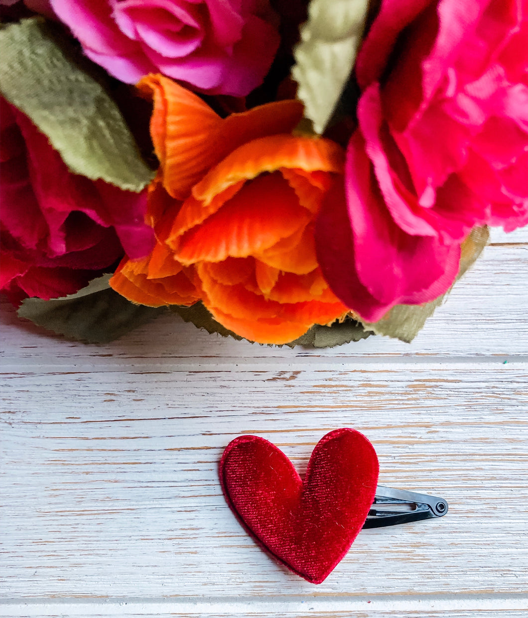 Red Heart Embellishment Snap Clip | Headband