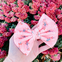 Winter Berries Fabric Liverpool Bow Headband | Hair Clip