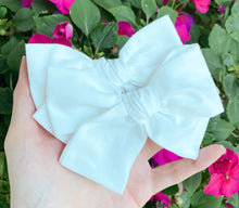 White Petite Hand Tied Bow