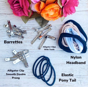 Navy Blue Jelly Pool Bow Headband | Hair Clip