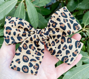Leopard PETITE Hand Tied Bow