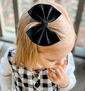 Little Black Dress Velvet Bow Headband | Hair Clip