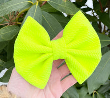 Neon Lime Yellow Liverpool Fabric Bow Headband | Hair Clip