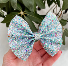Mermaid Sea Mint Glitter Mix Bow Headband | Hair Clip