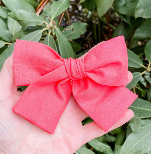 Tangerine PETITE Hand Tied Bow