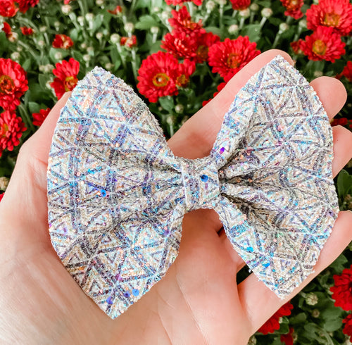 New Year’s Eve Ball Drop Chunky Glitter Bow Headband | Hair Clip