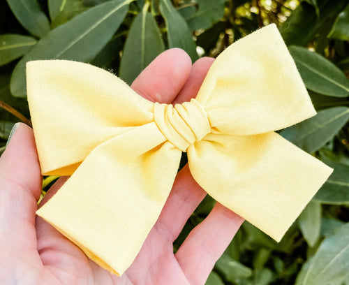Yellow TINY Hand Tied Bow