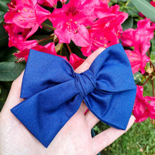 Navy Blue Petite Hand Tied Bow