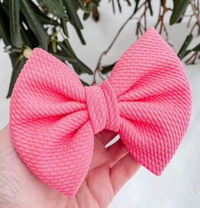Bubblegum Pink Liverpool Fabric Bow Headband | Hair Clip