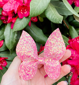 Pink Glitter Butterfly Bow Headband | Hair Clip