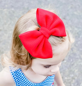 Red Liverpool Fabric Bow Headband | Hair Clip