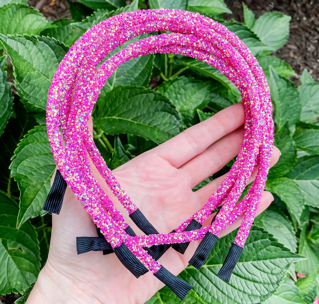 Iridescent Pink Merlot Glitter Headband