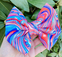 Patriotic Oilspill Fabric Bow Headband | Hair Clip